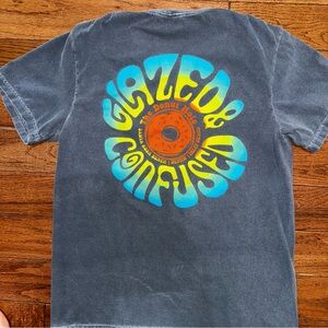 Comfort Colors Tee - Blue with Yellow and Orange Design